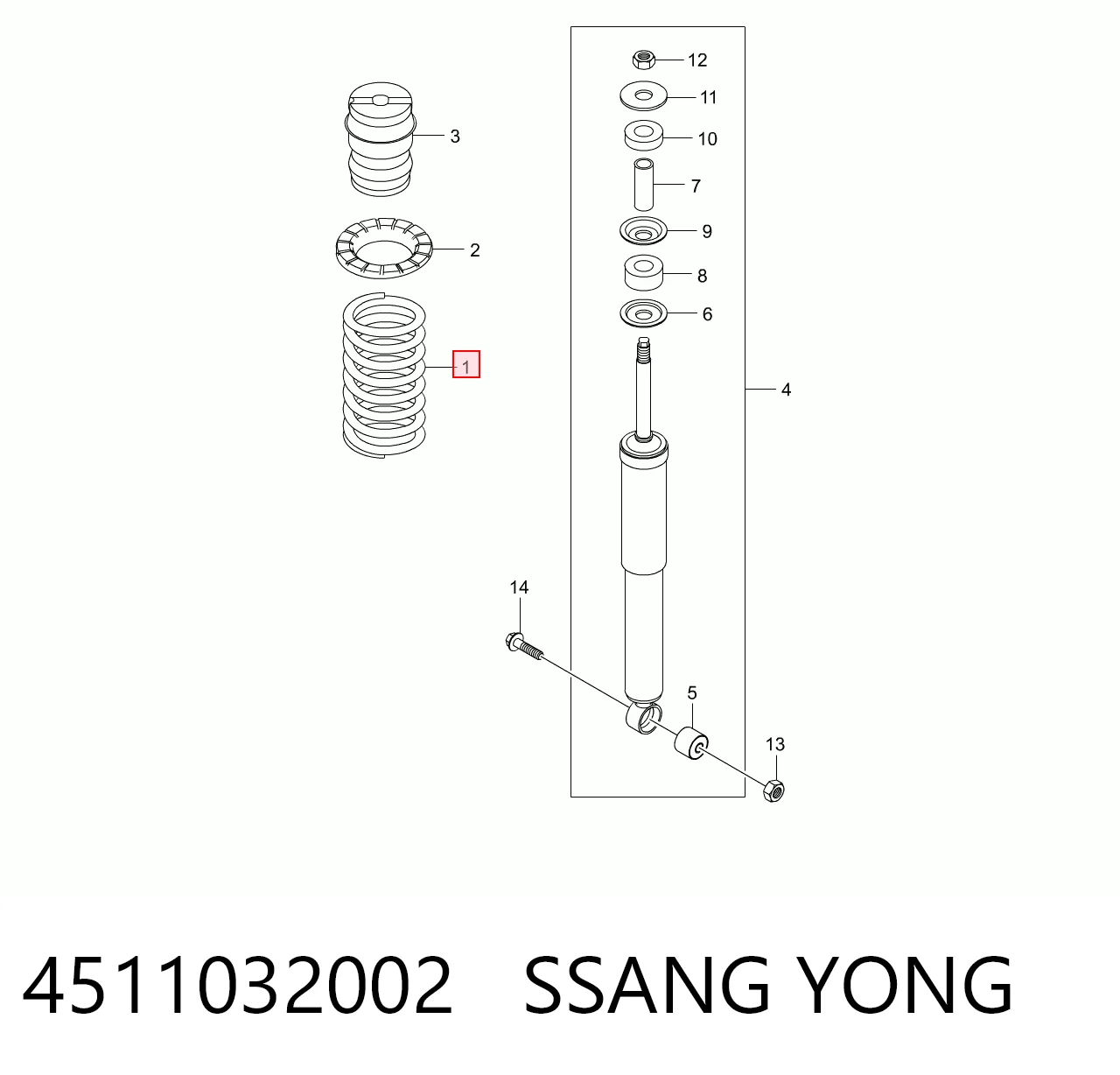 Comprar Muelle trasero SsangYong Actyon   a bajo precio