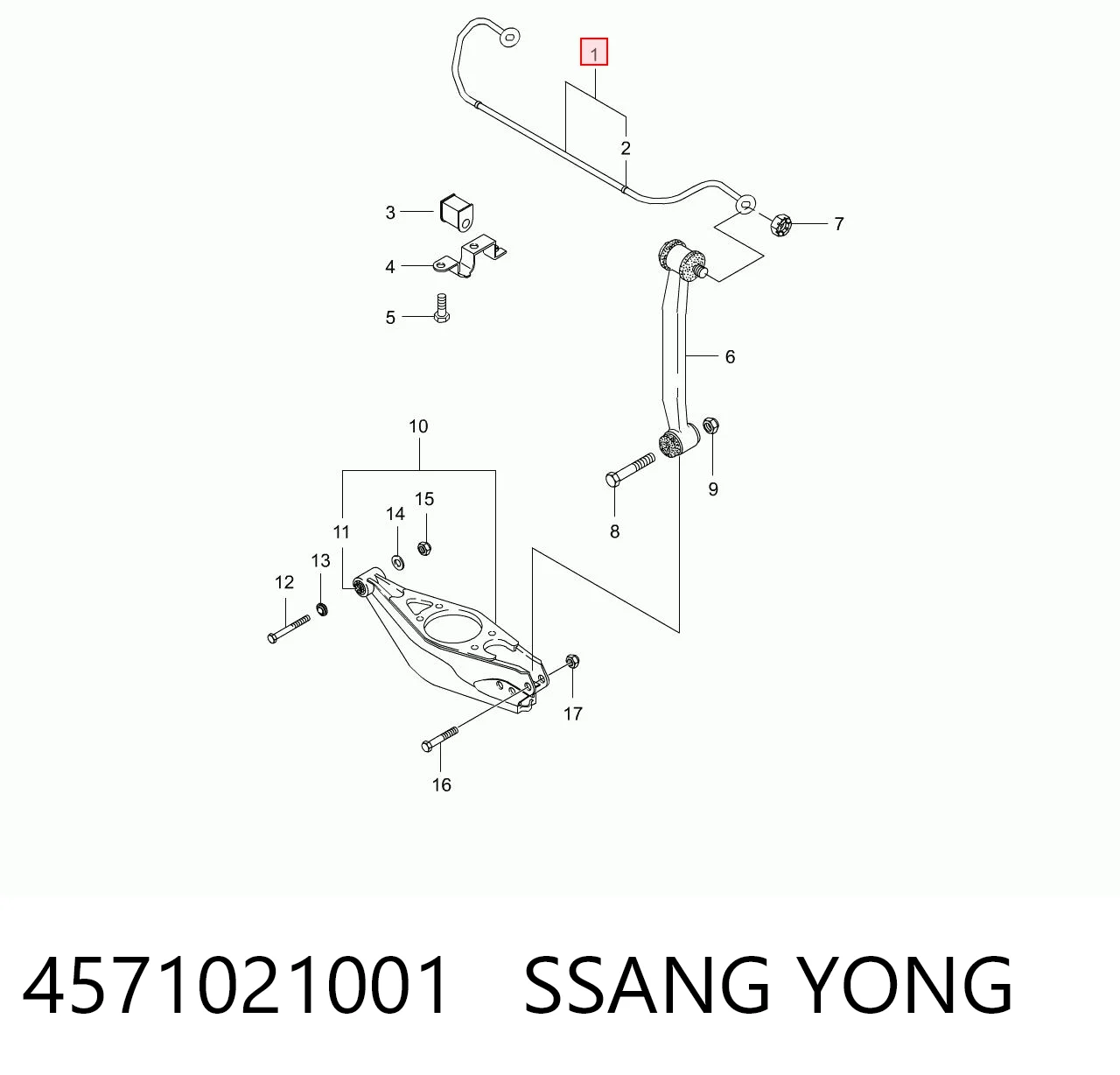 Comprar Estabilizador trasero SsangYong Rodius   a bajo precio