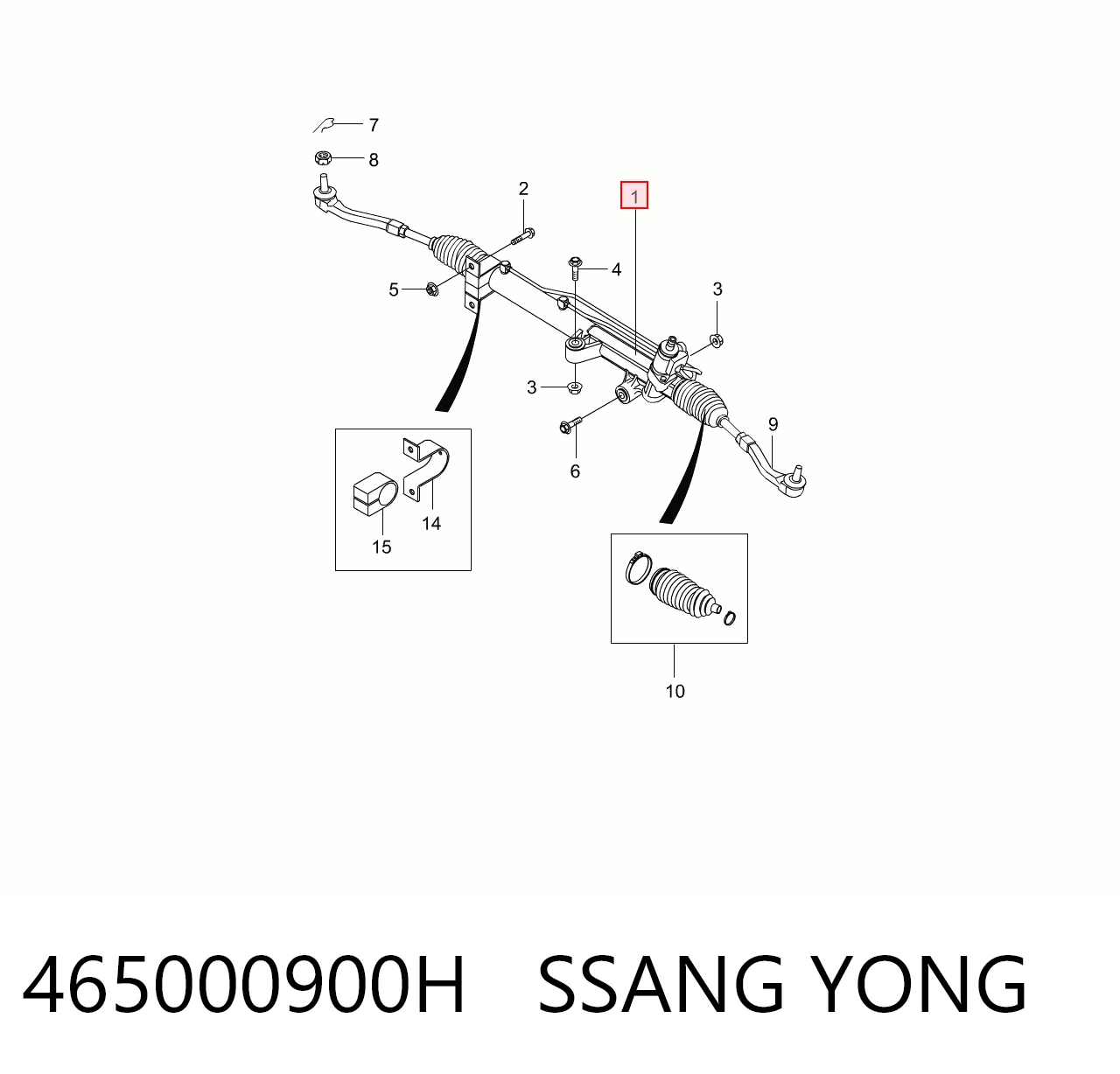 Cremallera de dirección SsangYong Actyon 