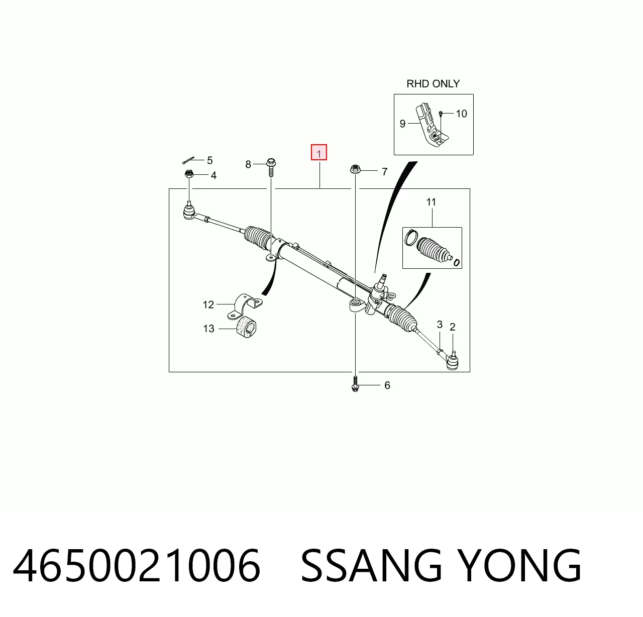 Caja de dirección SsangYong Rodius 