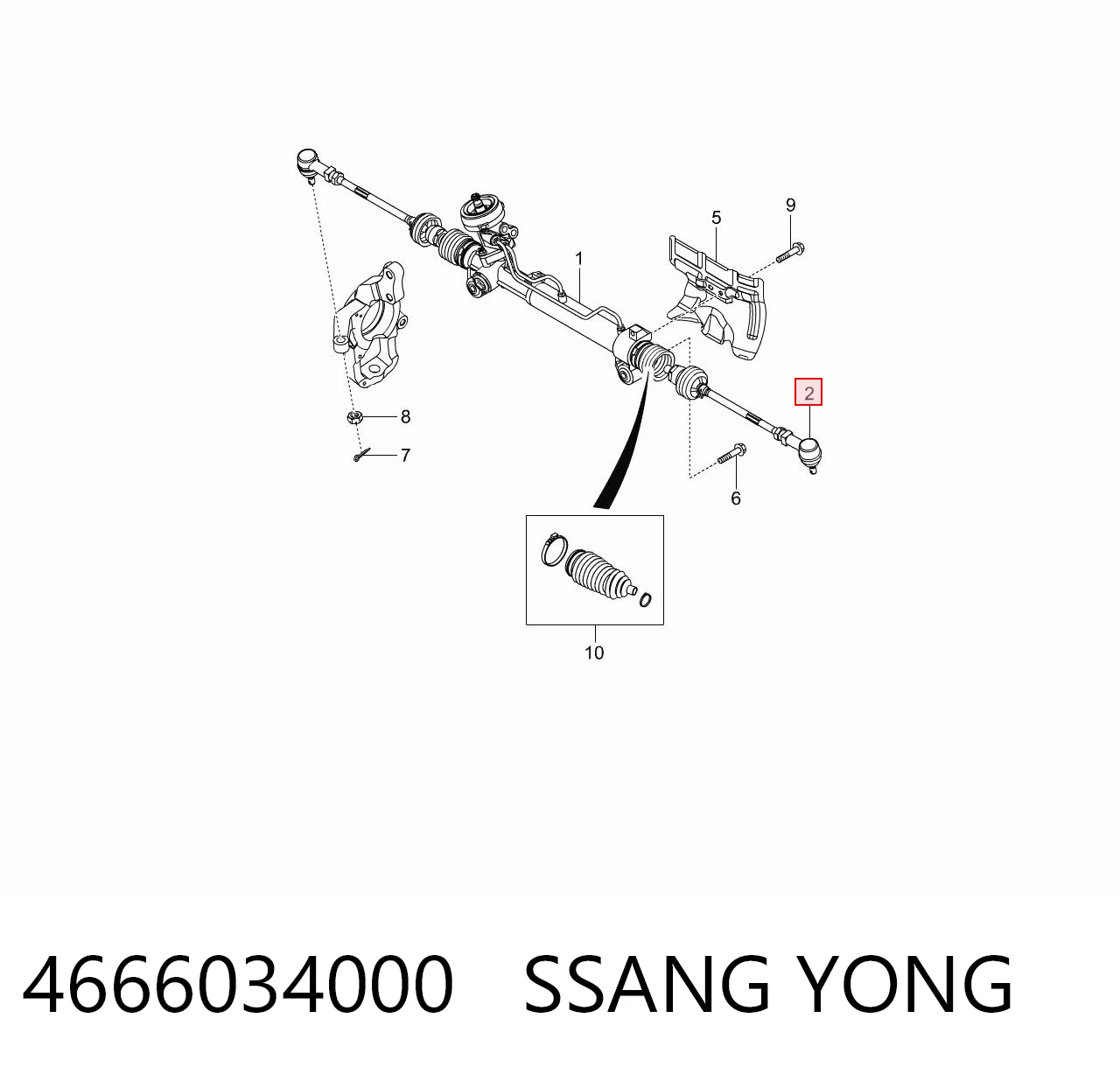 4666034000 Ssang Yong Rótula de dirección