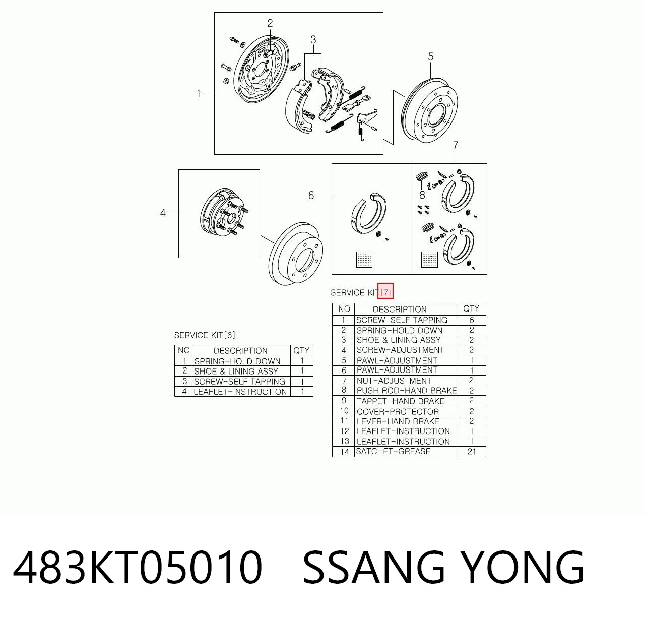 Zapatas de freno de mano SsangYong Actyon  desde 40,34 €