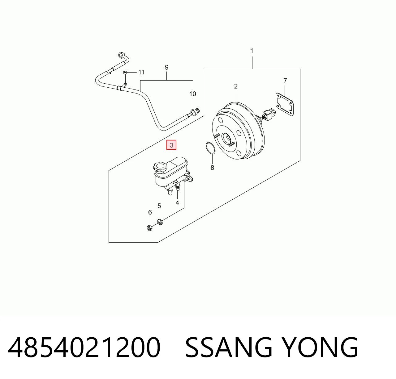 Cilindro principal de frenos para SsangYong Rodius  
