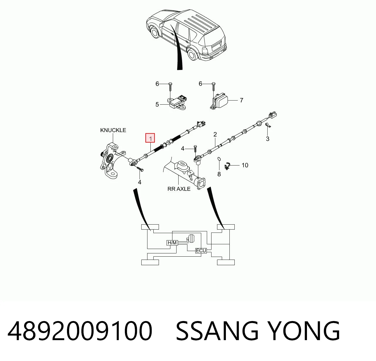 Sensor de rueda abs para SsangYong Actyon Sports 