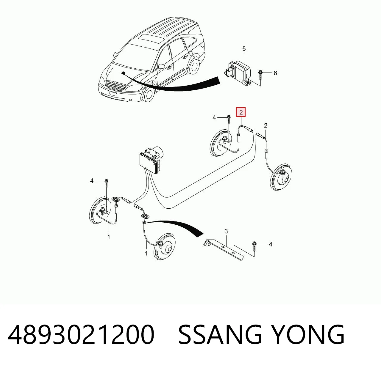 4893021200 Ssang Yong Sensor revoluciones de la rueda, trasero izquierdo