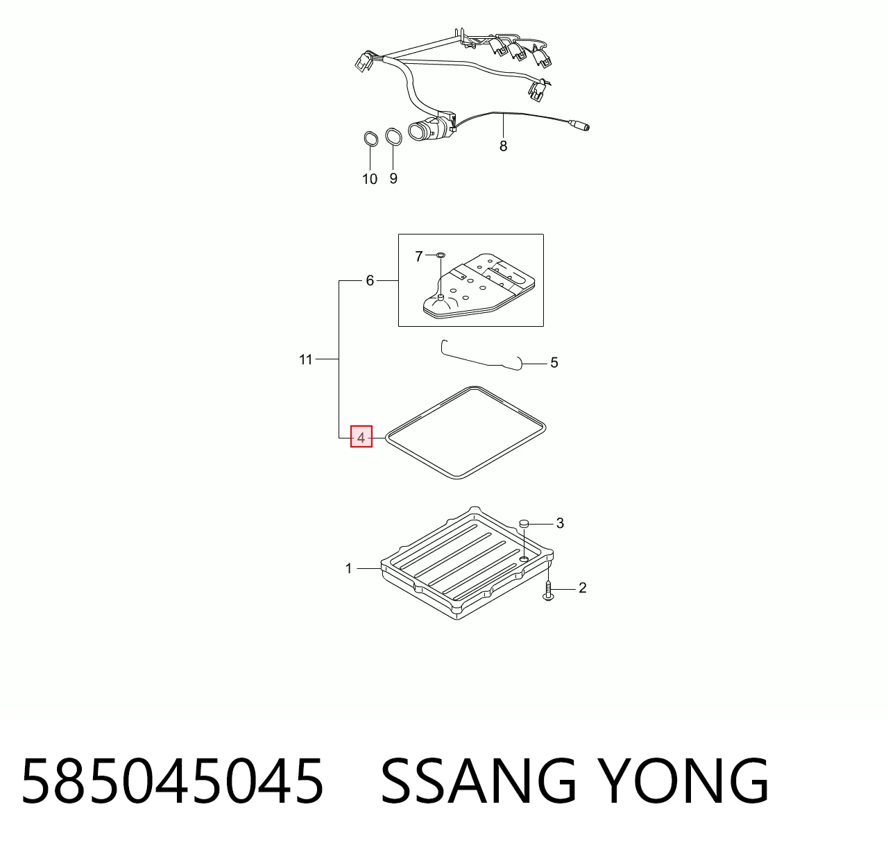 Junta del cárter de aceite de la caja de cambios para SsangYong Actyon CJ