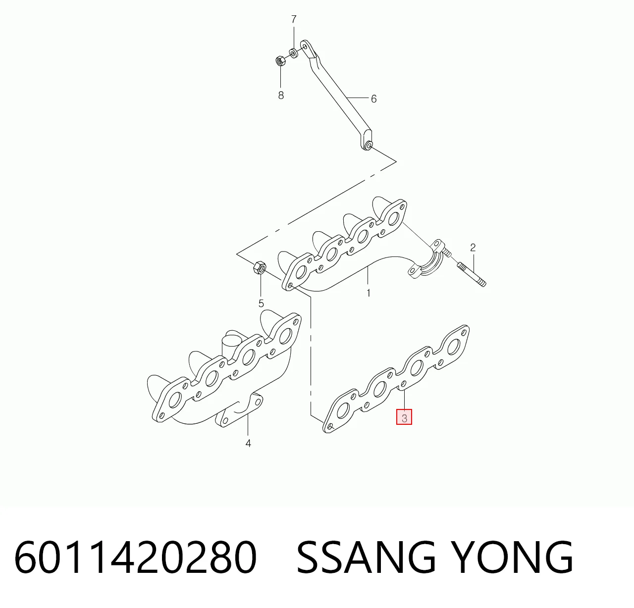 Junta de colector de escape SsangYong Korando  (KJ)