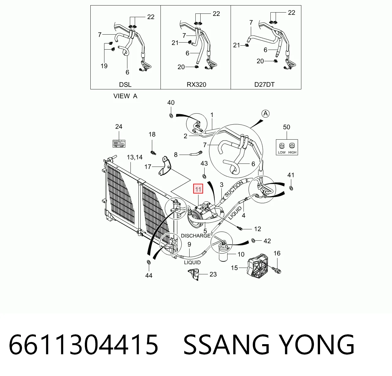 6611304415 Ssang Yong Compresor climatizador