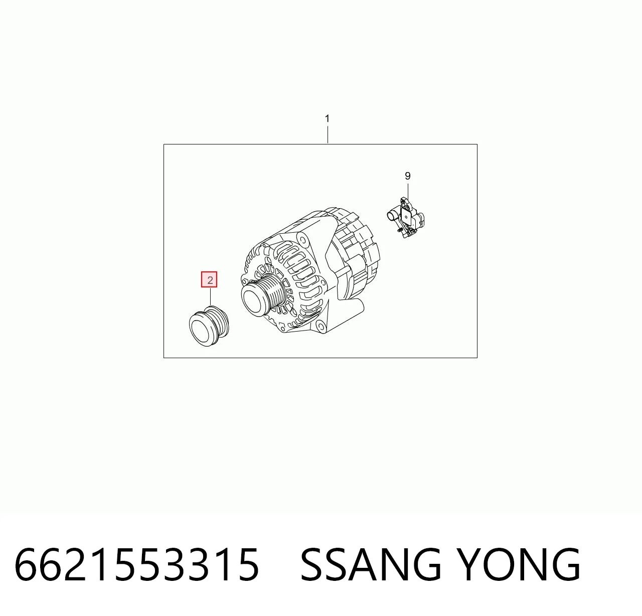 6621553315 Ssang Yong Rueda libre alternador 