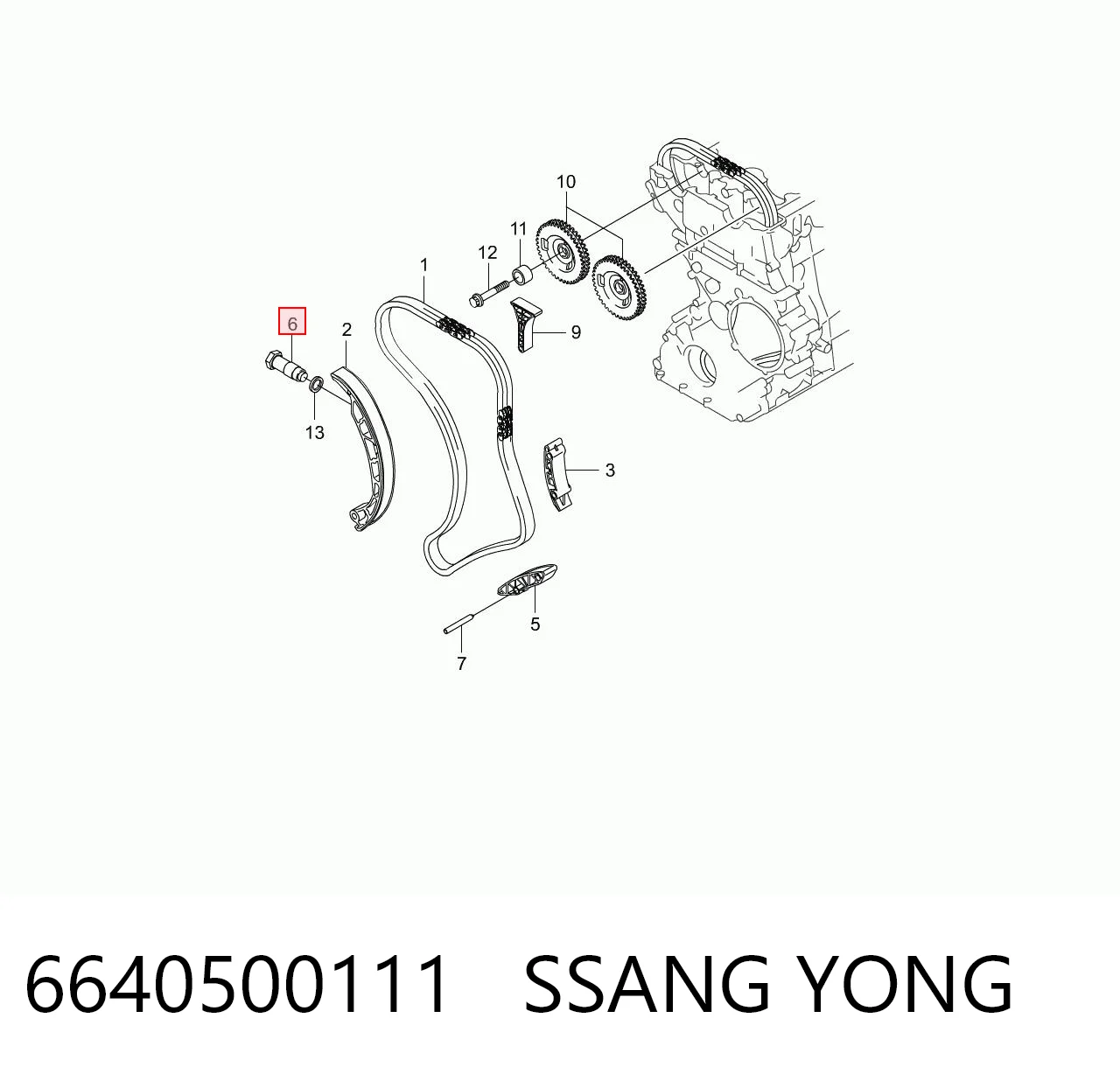 Tensor de cadena de distribución SsangYong Rodius monovolumen (2004 - 2026) precio, desde 59,07 EUR