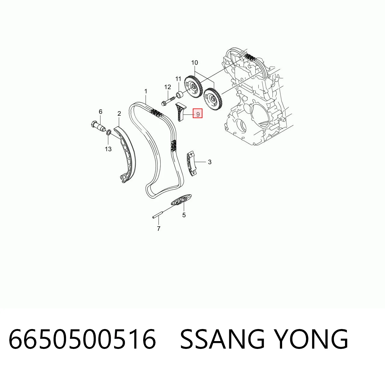 Comprar Tensor superior de la cadena de distribución SsangYong Rodius a bajo precio