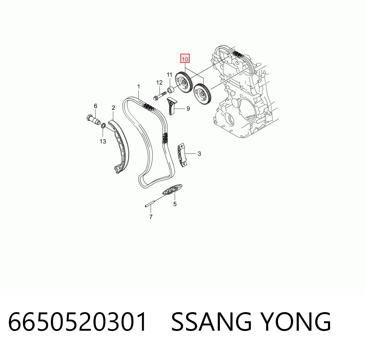Comprar Piñón del árbol de levas SsangYong Actyon CJ a bajo precio