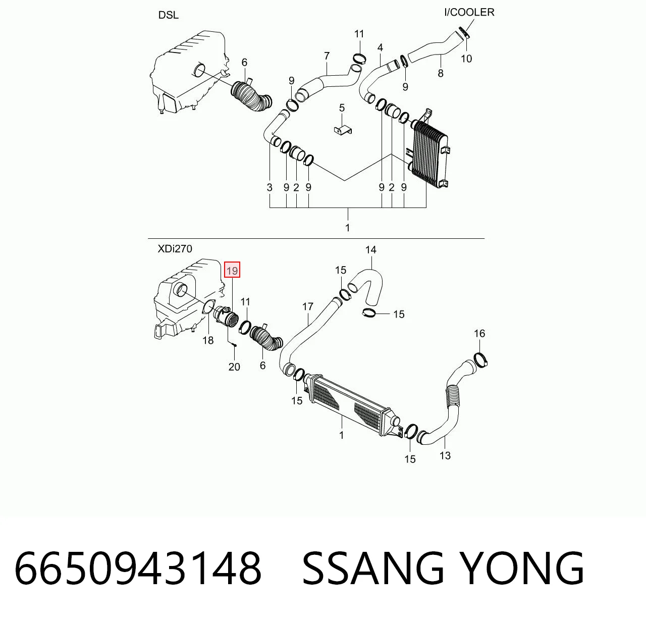 Medidor de flujo de aire SsangYong Kyron SUV (2007 - 2014) precio, desde 109,10 EUR