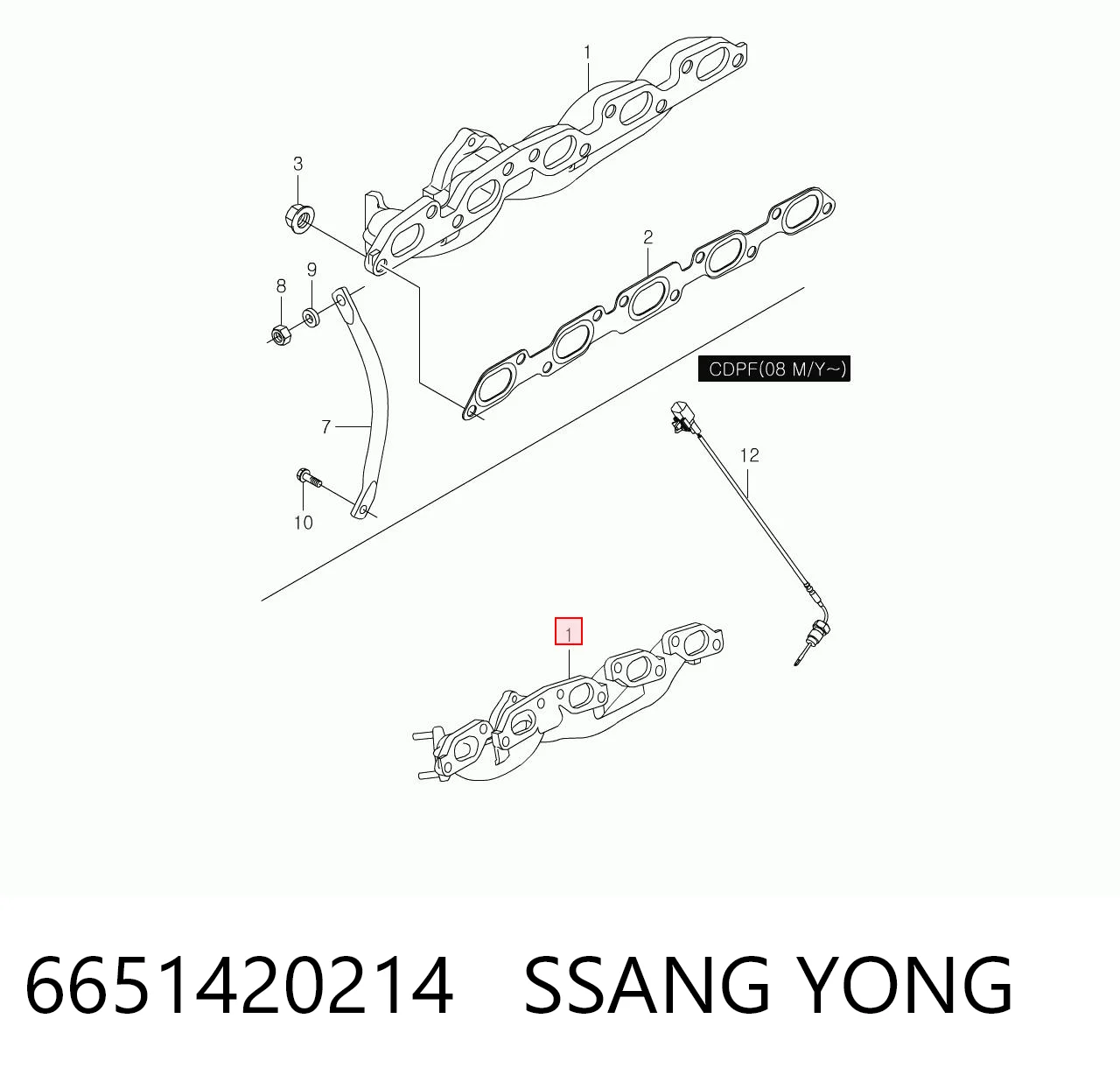 Comprar Colector de escape SsangYong Kyron   a bajo precio