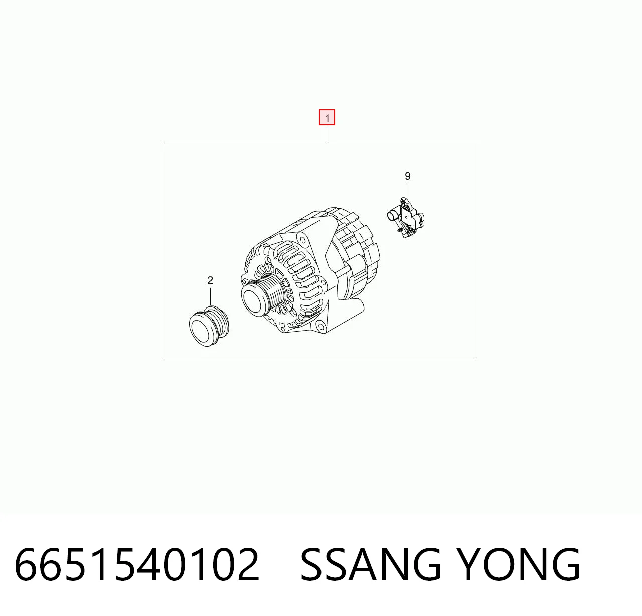 6651540102 Ssang Yong Alternador de coche