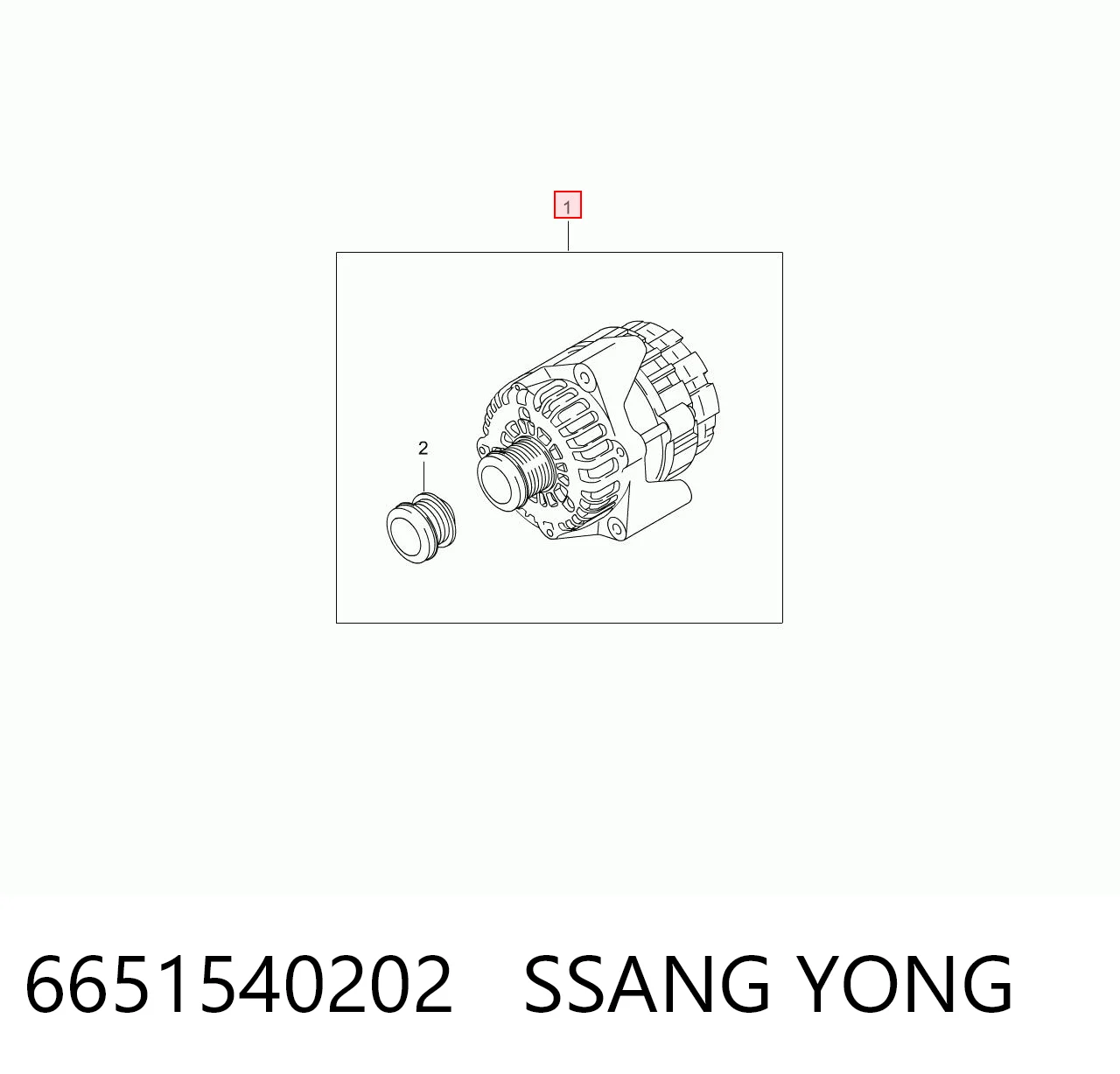 6651540202 Ssang Yong Alternador de coche