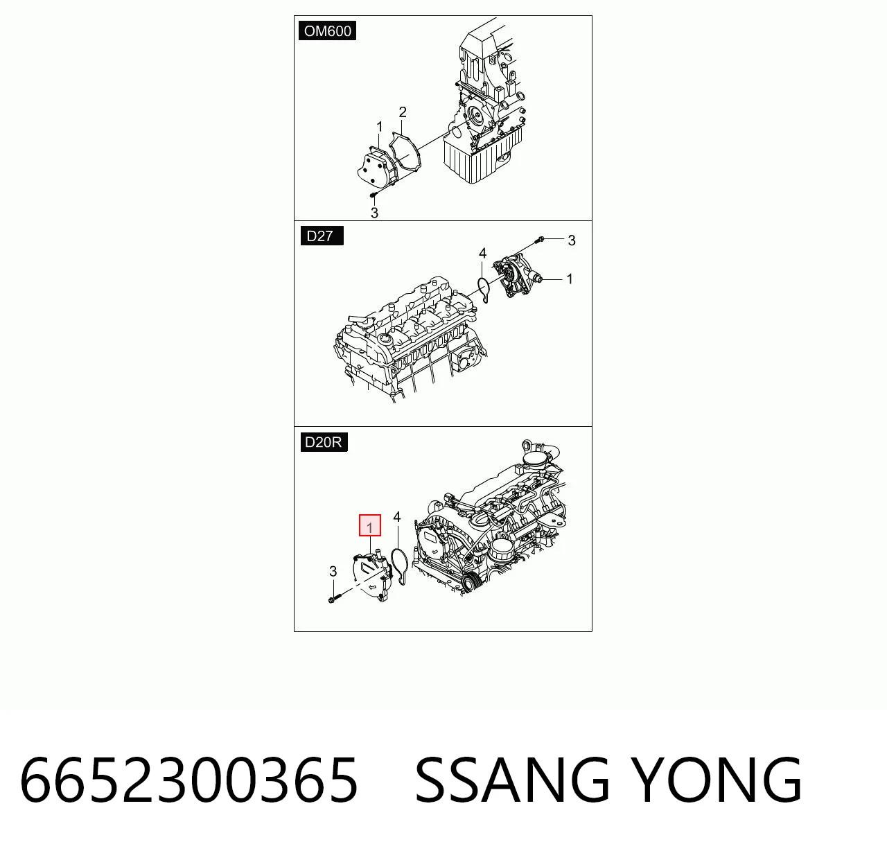 Bomba de vacío 6652300365 SSANG YONG