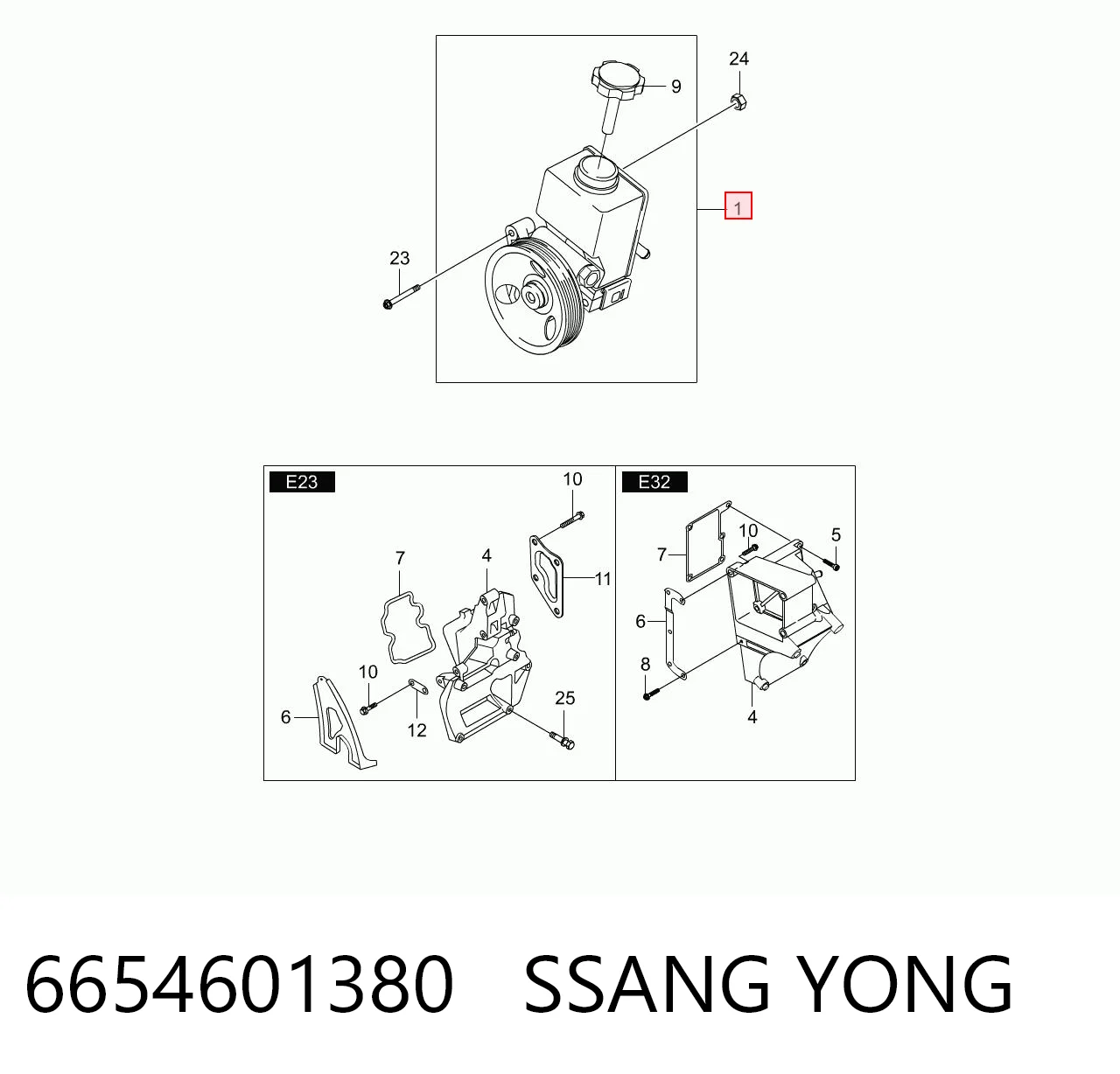  Bomba de dirección SsangYong Actyon 