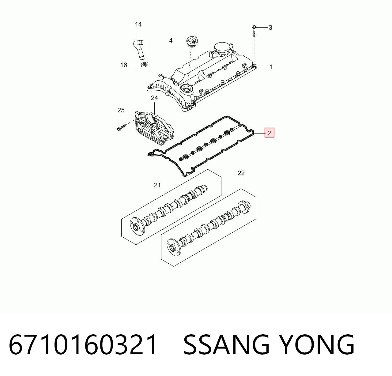 Junta de balancínes para SsangYong Rodius  
