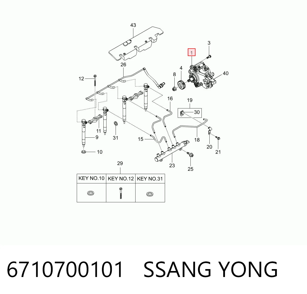 6710700101 Ssang Yong Bomba de inyección