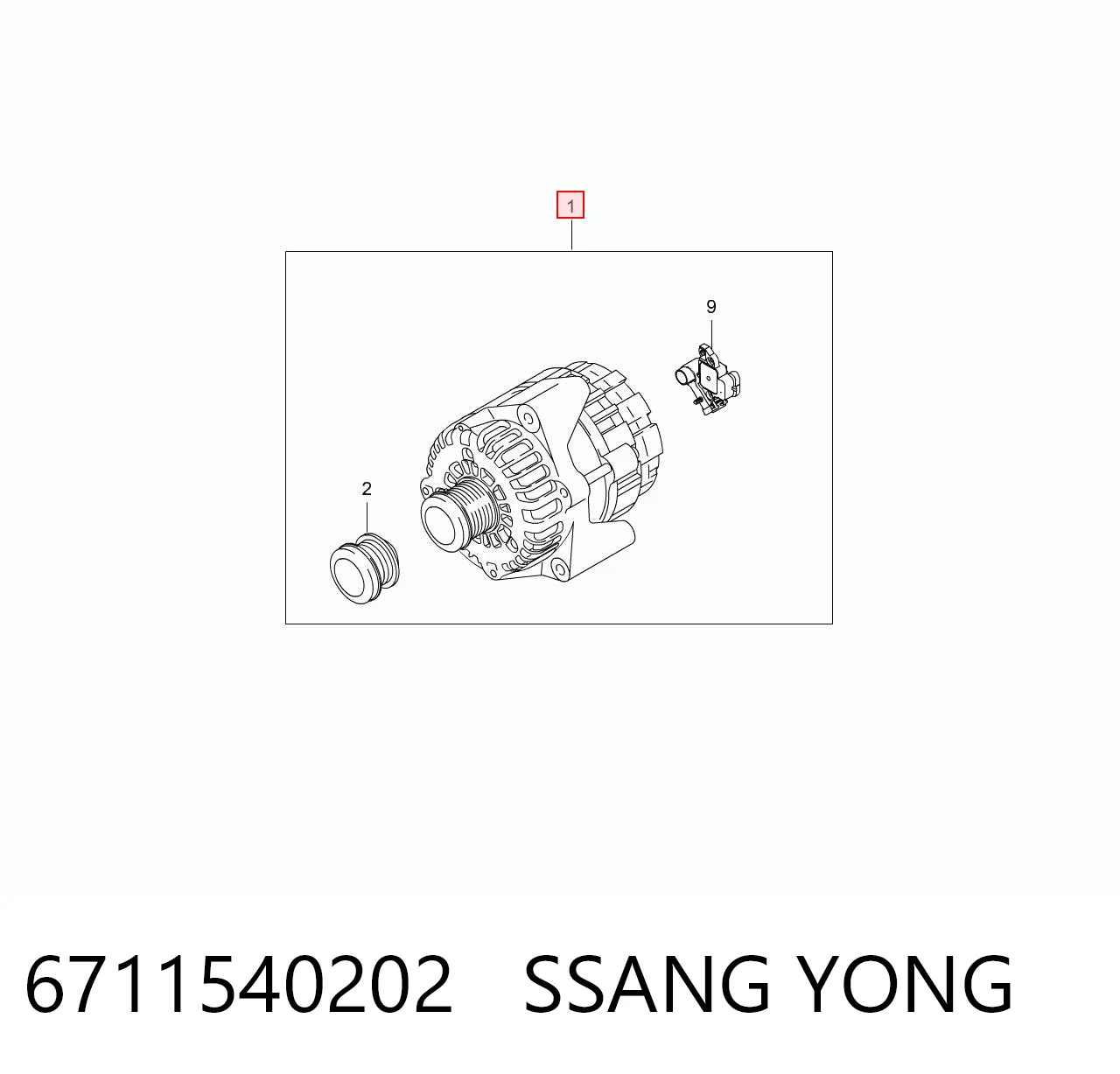 6711540202 Ssang Yong Alternador de coche