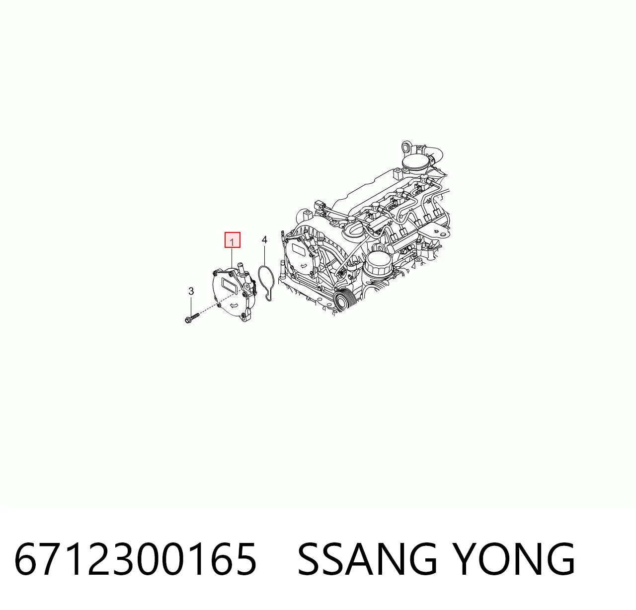 Bomba de vacío 6712300165 SSANG YONG