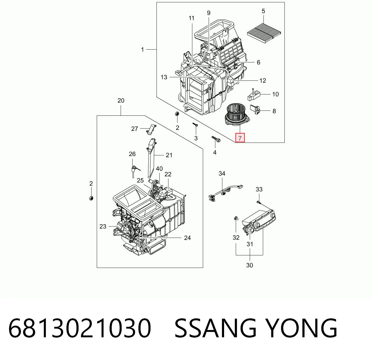 Ventilador de habitáculo para SsangYong Rexton I RJ