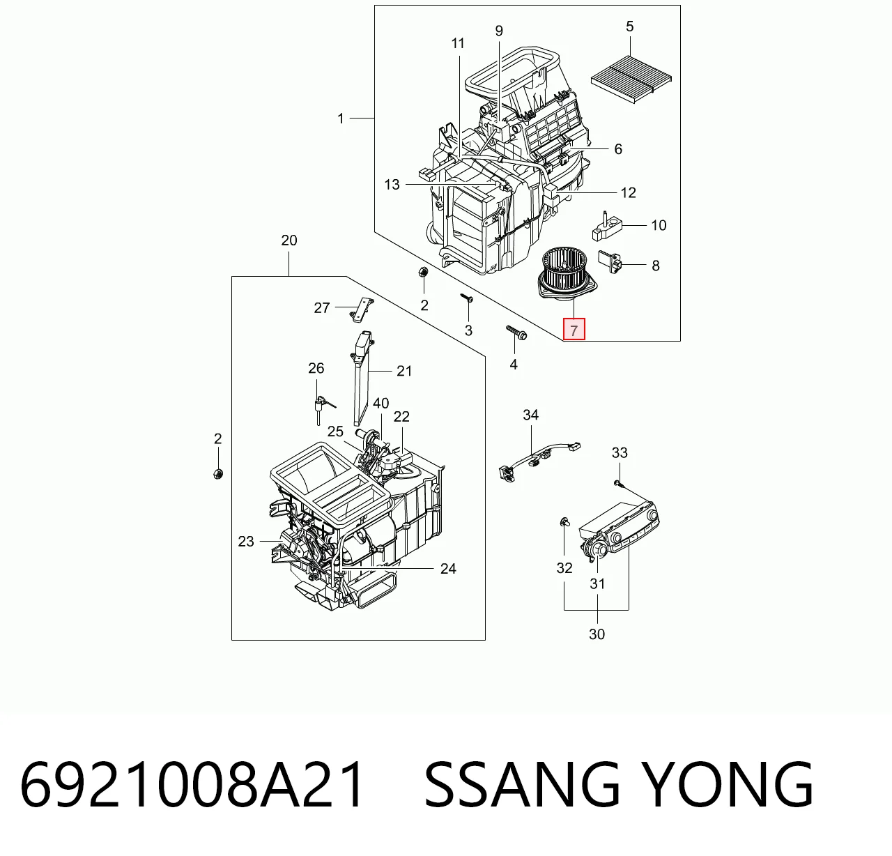 Ventilador interior SsangYong Rexton I