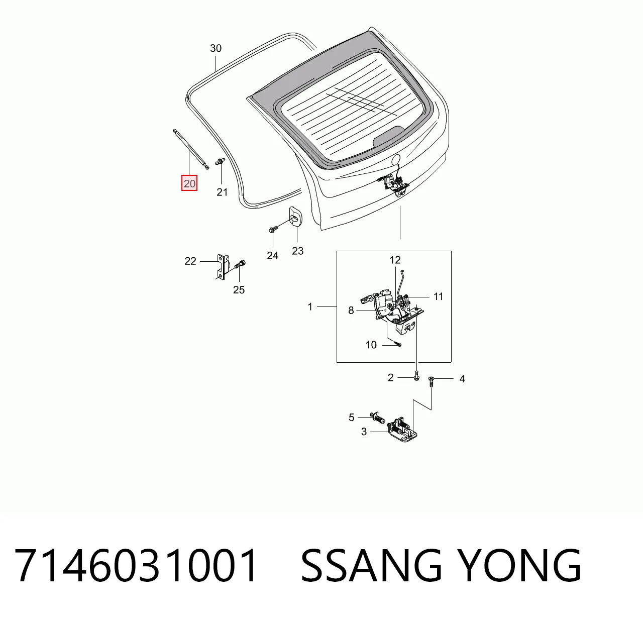 Amortiguador de porton para SsangYong Actyon SPORTS QJ