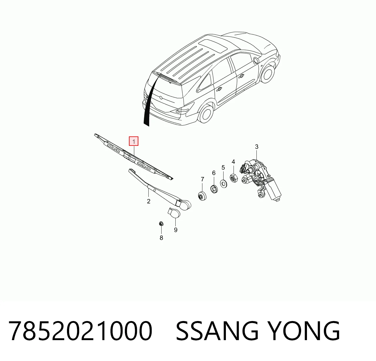 Limpiaparabrisas trasero SsangYong Actyon (2006-2012)