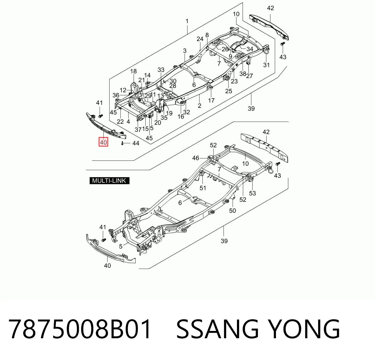 Refuerzo parachoque delantero para SsangYong Rexton I RJN