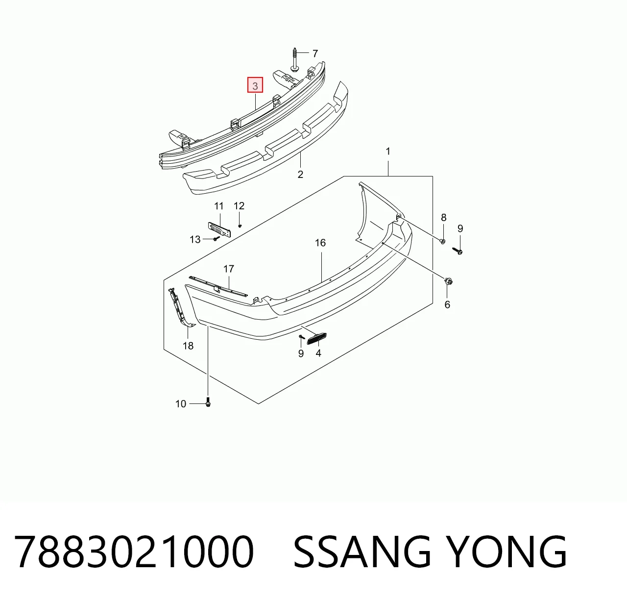 Comprar Refuerzo de parachoques trasero SsangYong Rodius   a bajo precio