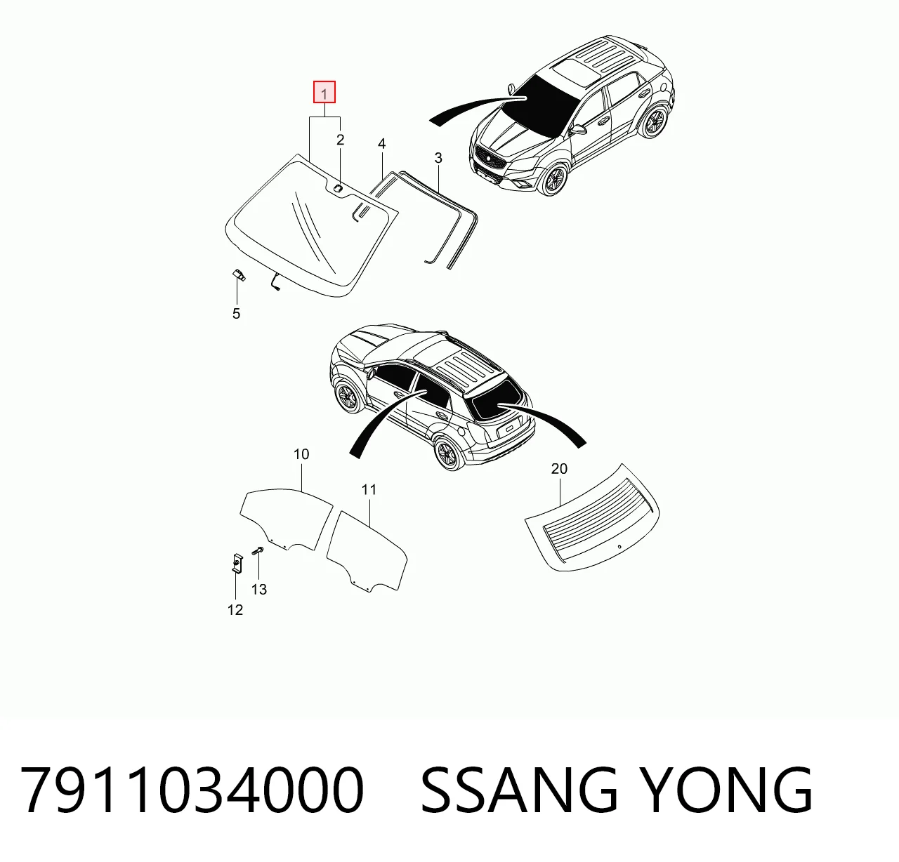 Comprar Parabrisas SsangYong Korando   a bajo precio