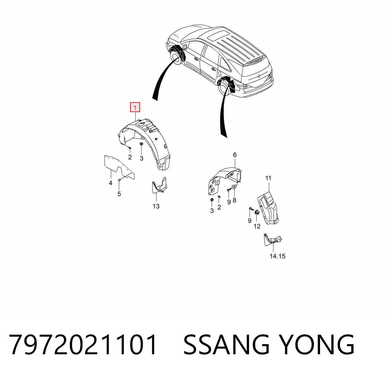 Paso rueda para SsangYong Rodius