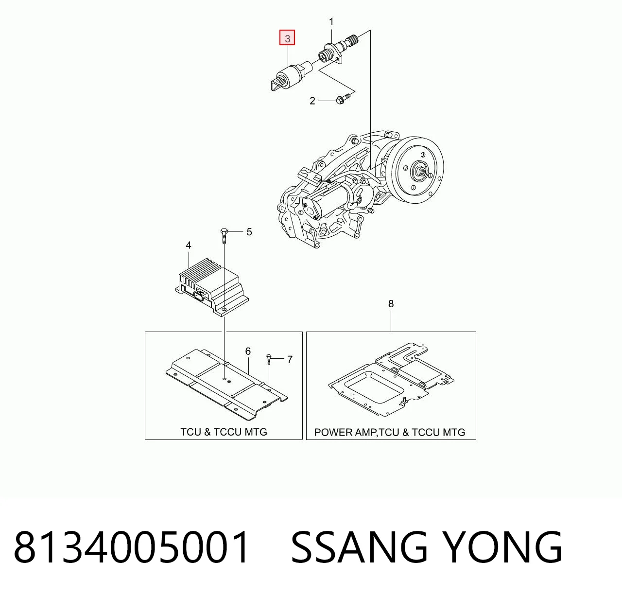 Sensor de velocidad 8134005001 SSANG YONG