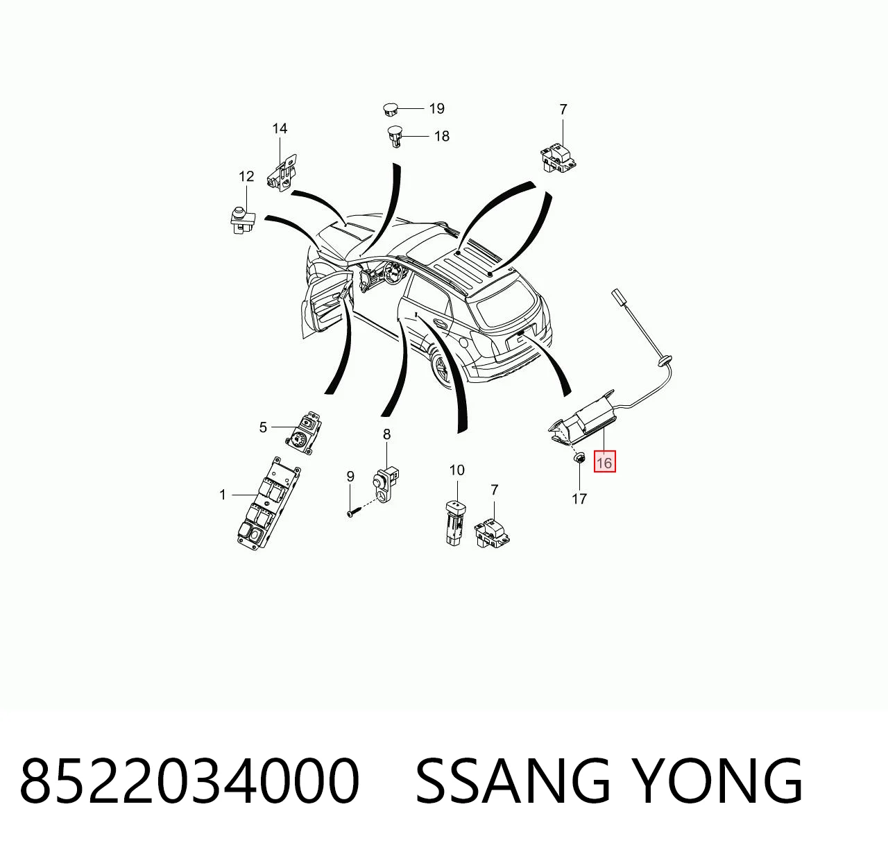 8522034000 Ssang Yong 