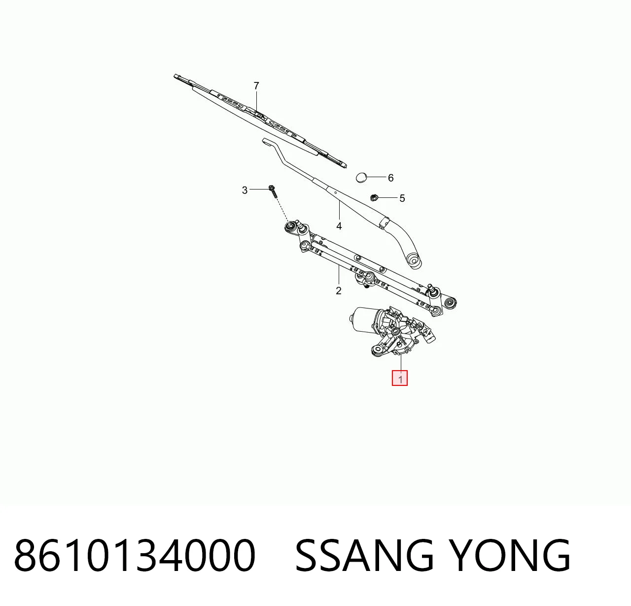 Motor limpiaparabrisas para SsangYong Actyon  