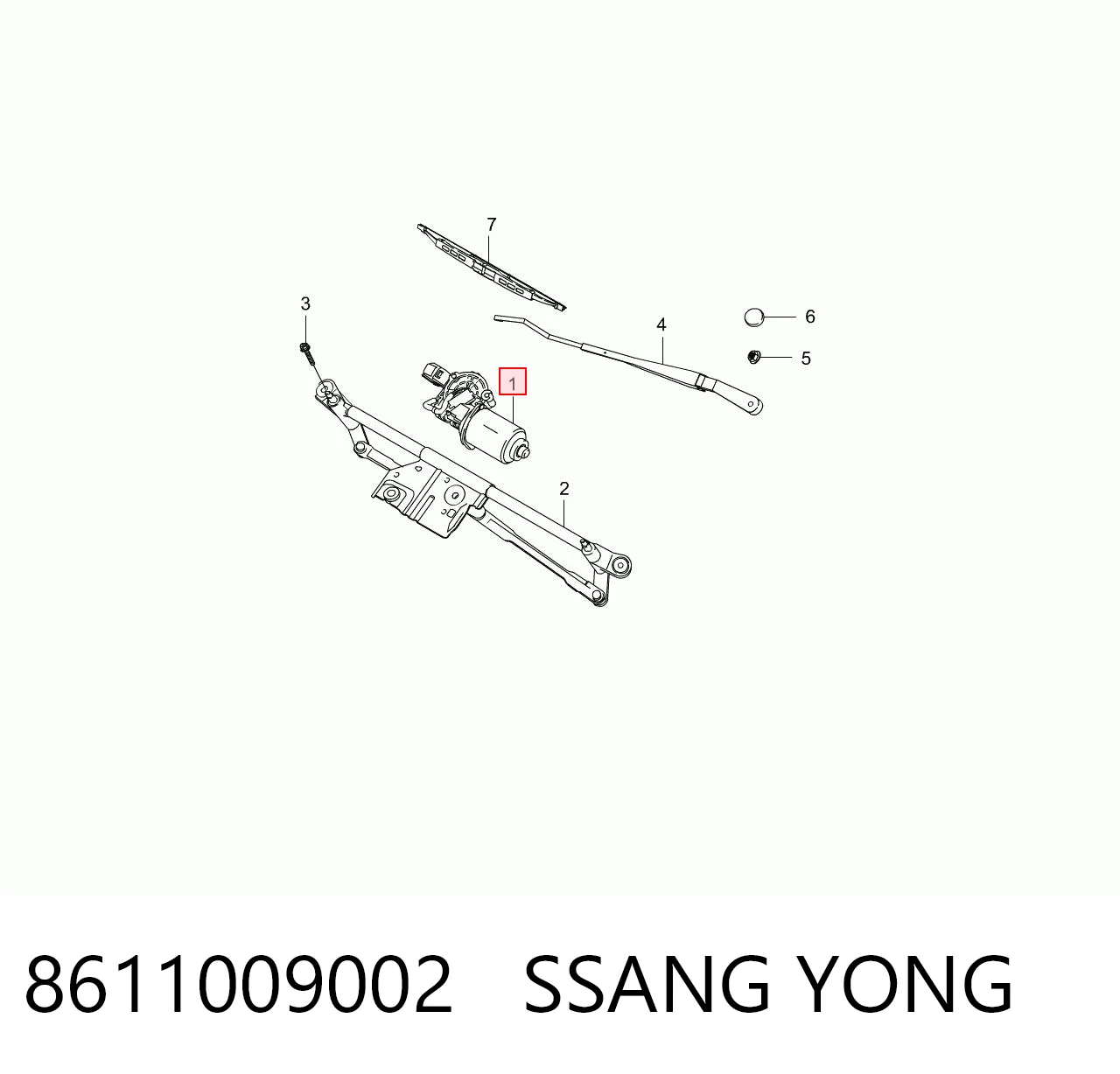 8611009002 Ssang Yong Motor del limpiaparabrisas