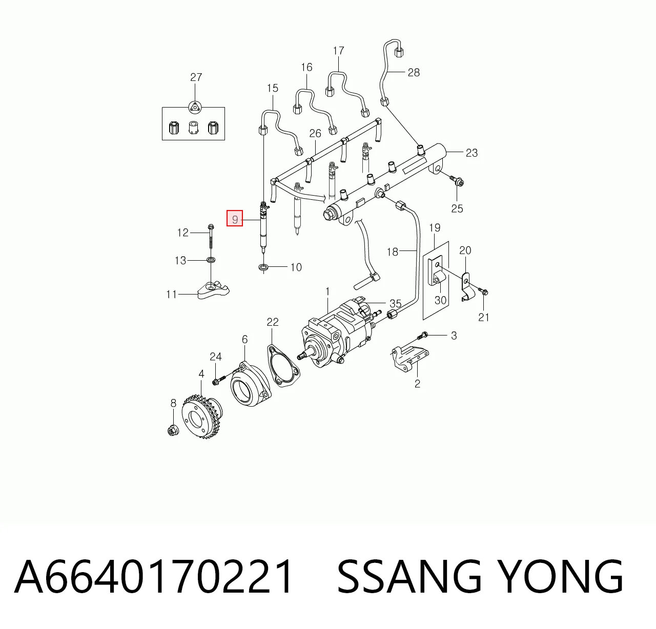 6640170021 VAG Inyector de combustible
