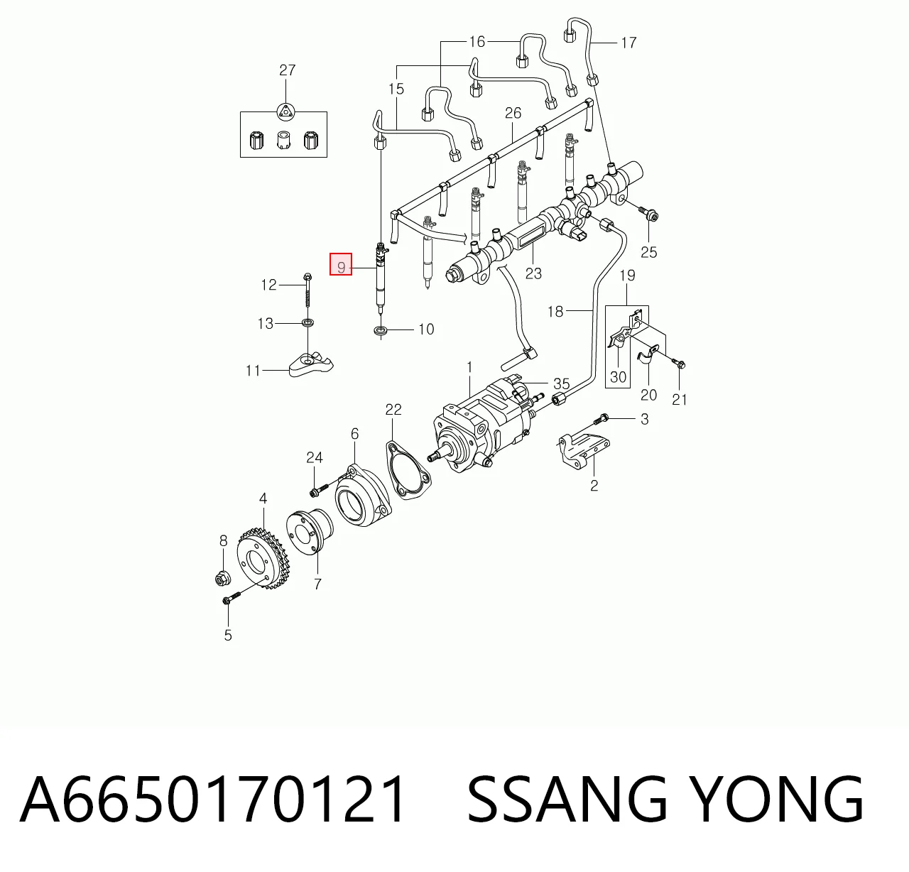 Inyector-bomba SsangYong Kyron 