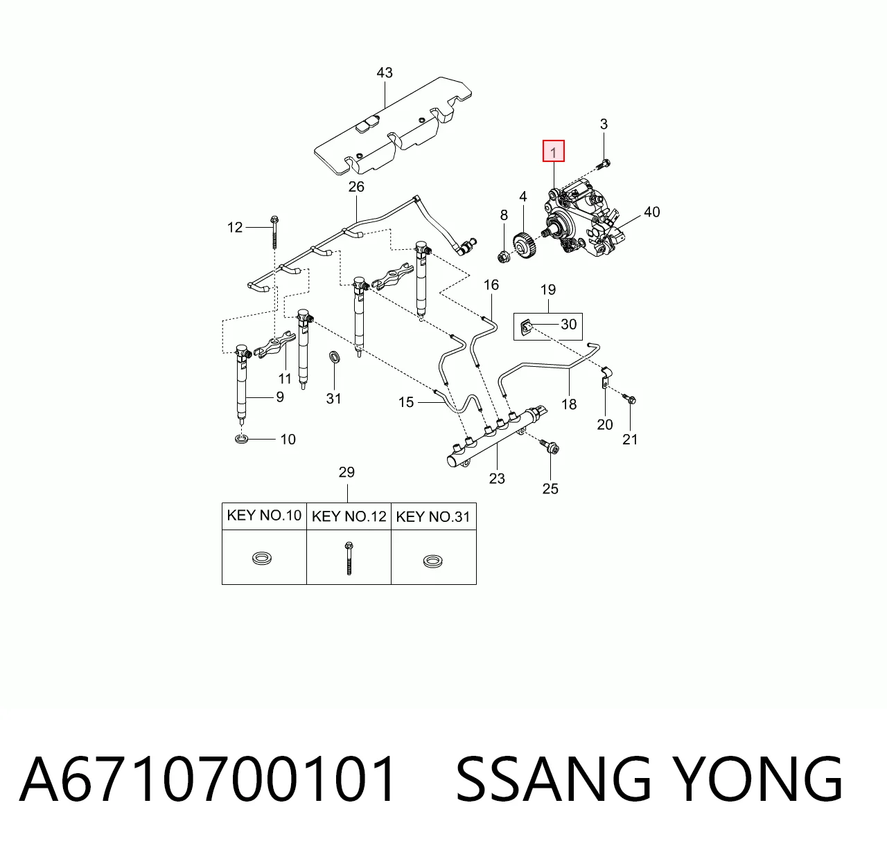 A6710700101 Ssang Yong Bomba de inyección