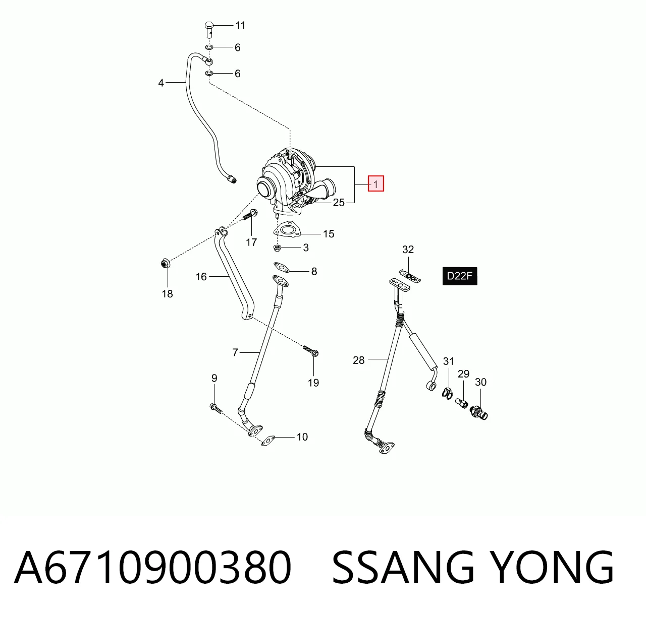Turbo para motor para SsangYong Actyon  