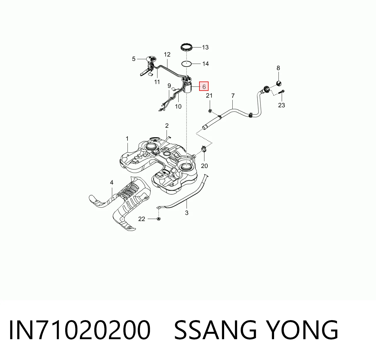 IN71020200 Ssang Yong Unidad de alimentación de combustible