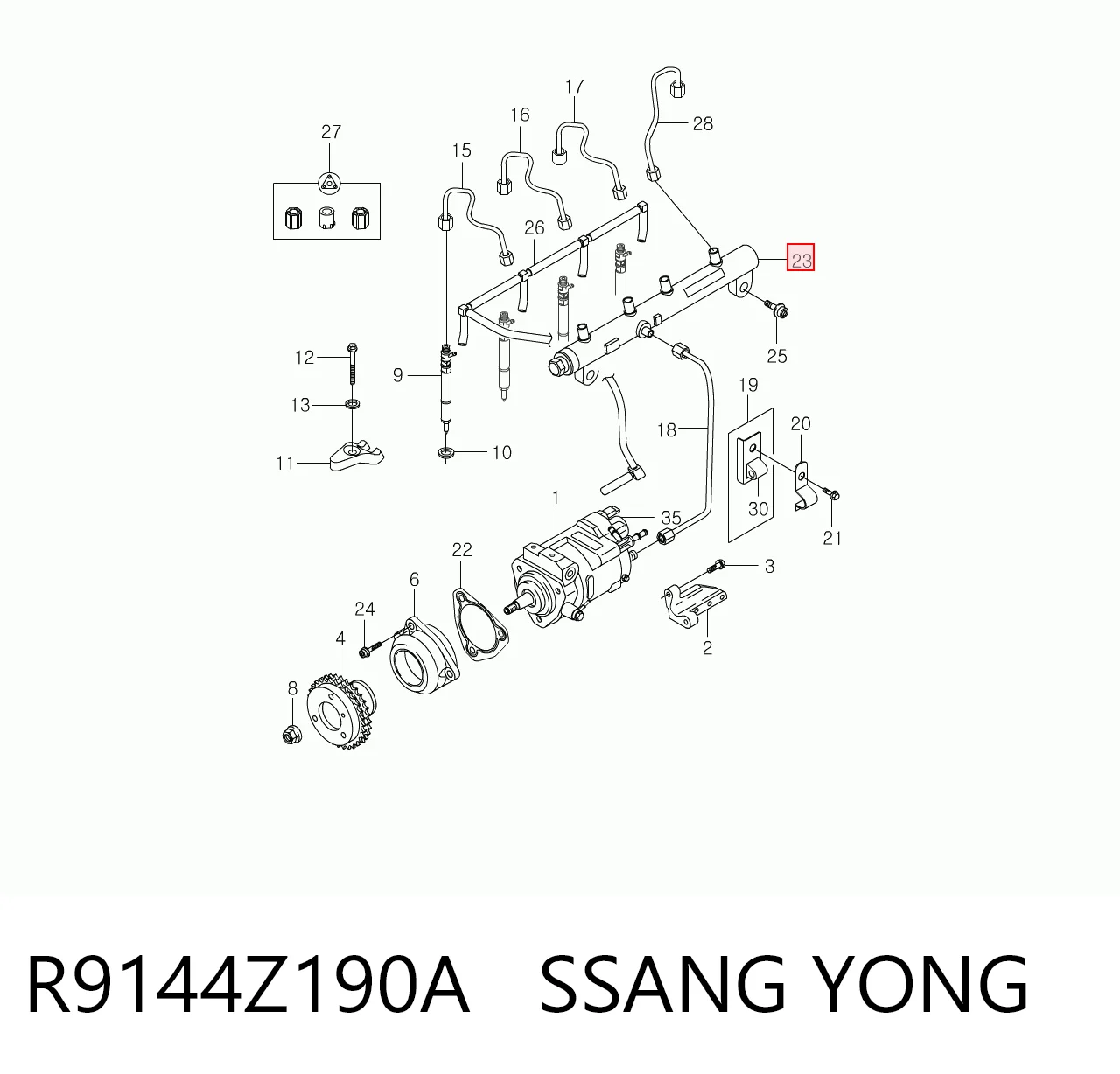 6640700295 Mercedes Rampa de combustible