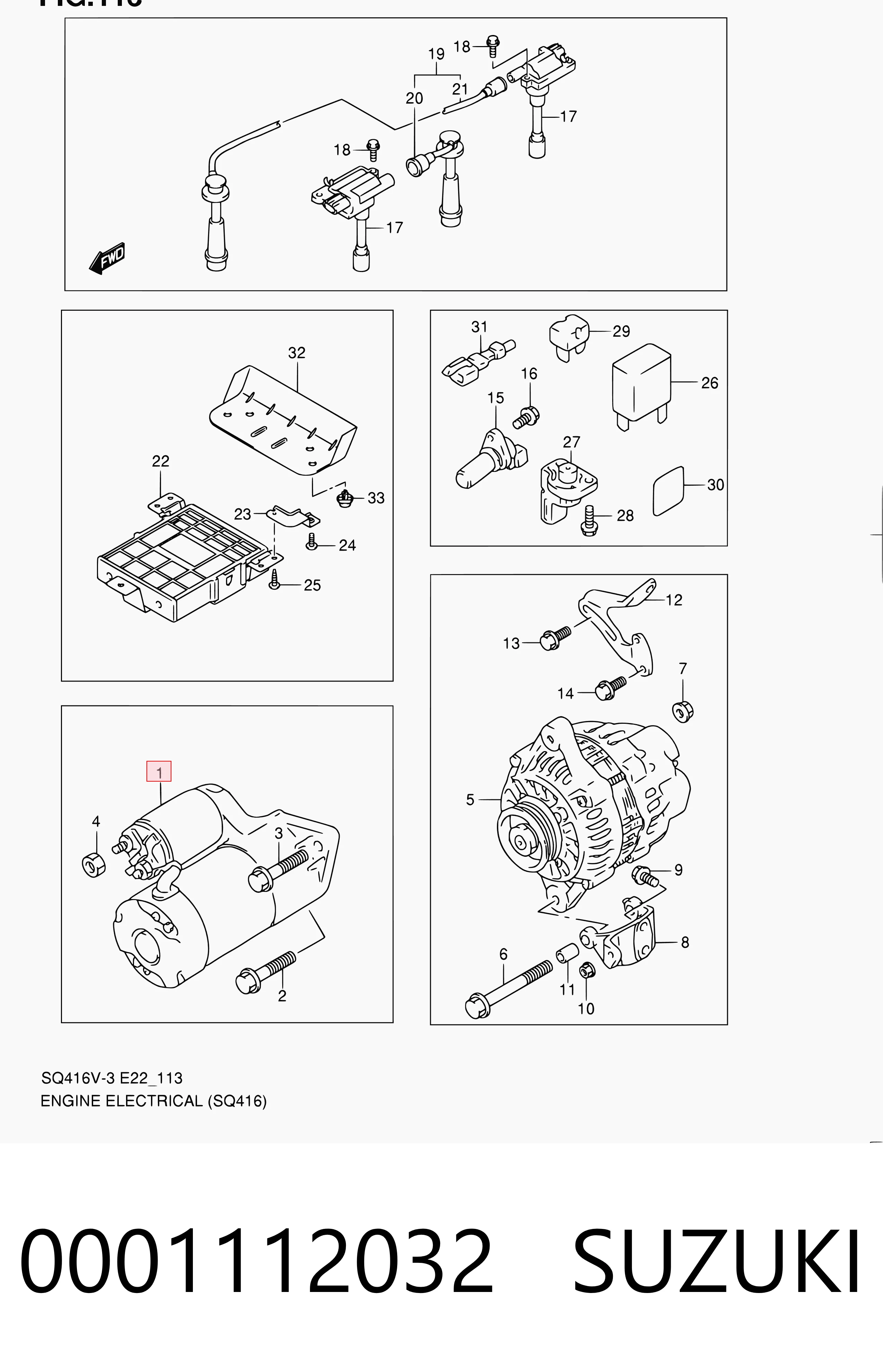 0001112032 Suzuki Arranque motores
