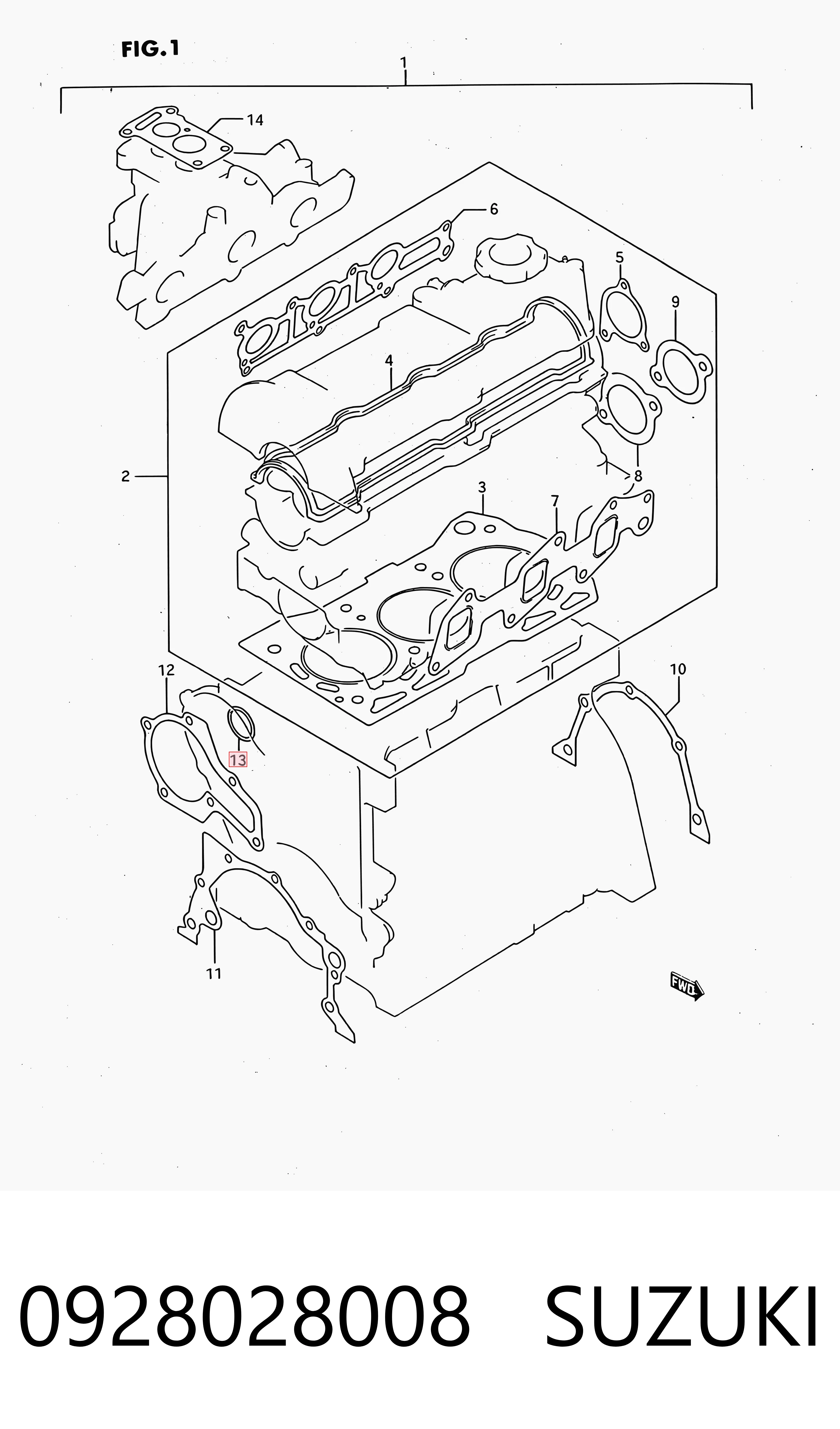 0928028008 Suzuki Anillo de estanqueidad del sistema de refrigeración