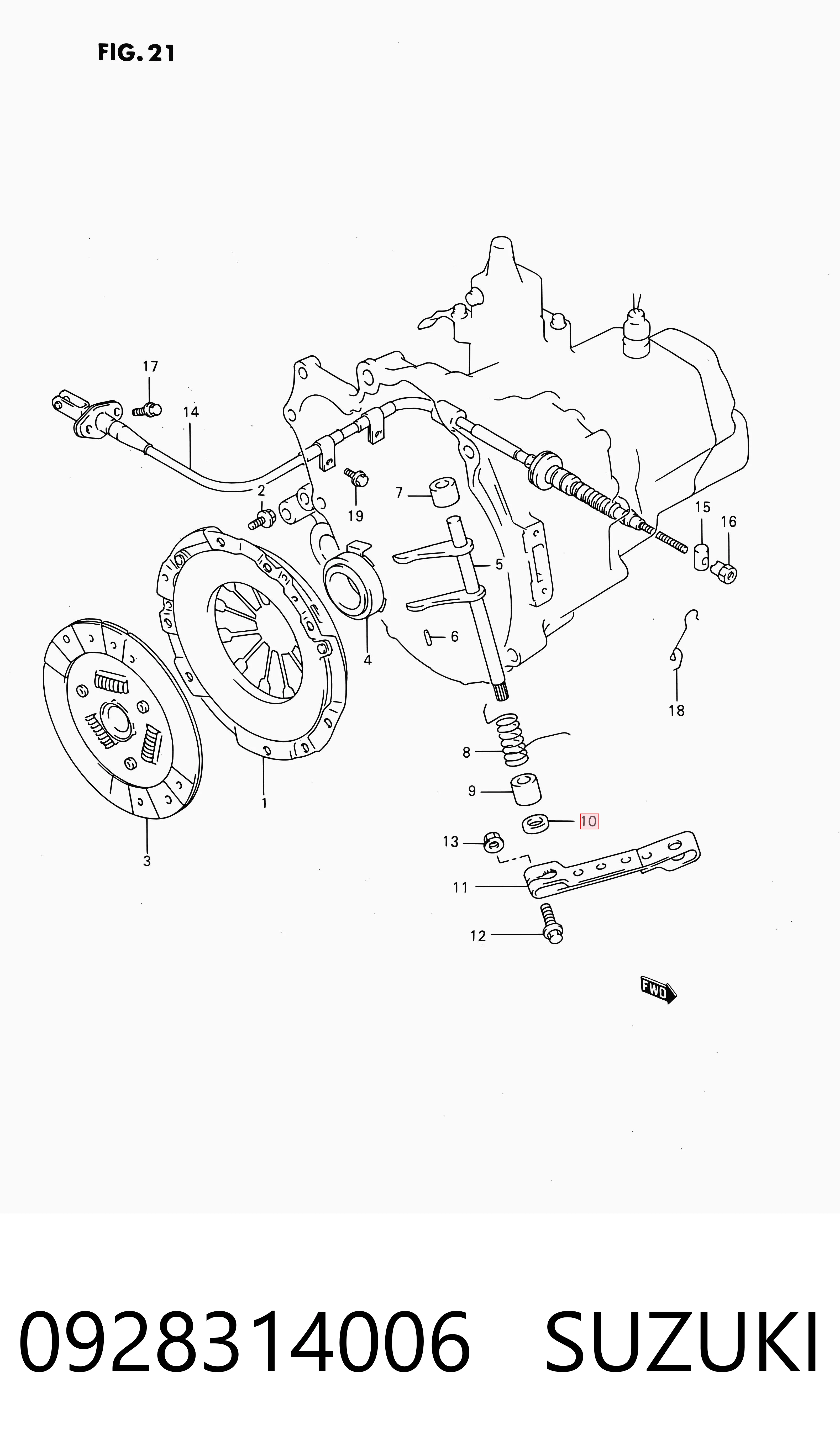 0928314006 Suzuki Retén del vástago del cambio de la caja de cambios