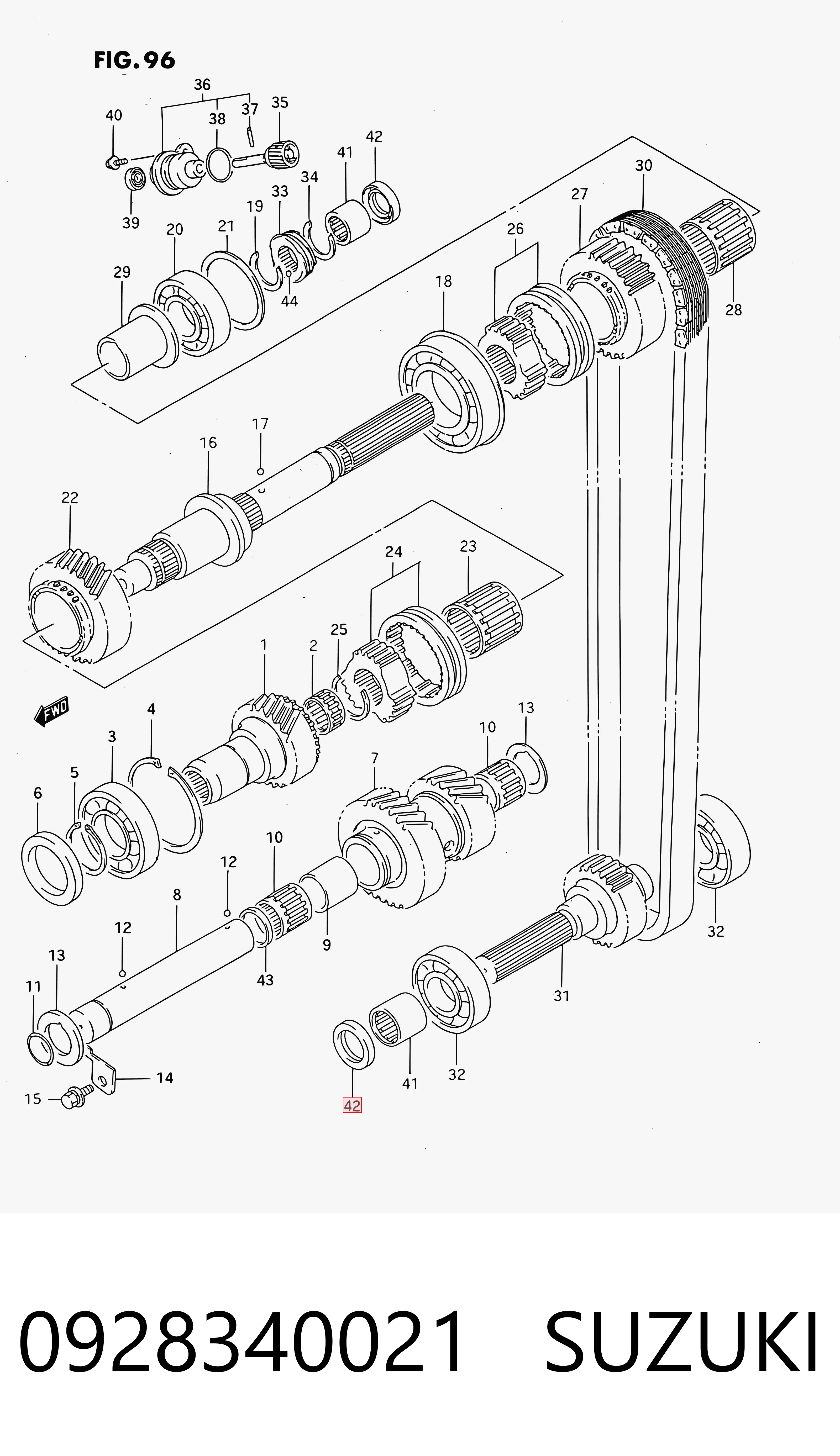 JFA6055 Stone Retén de salida trasero de la caja de transferencia