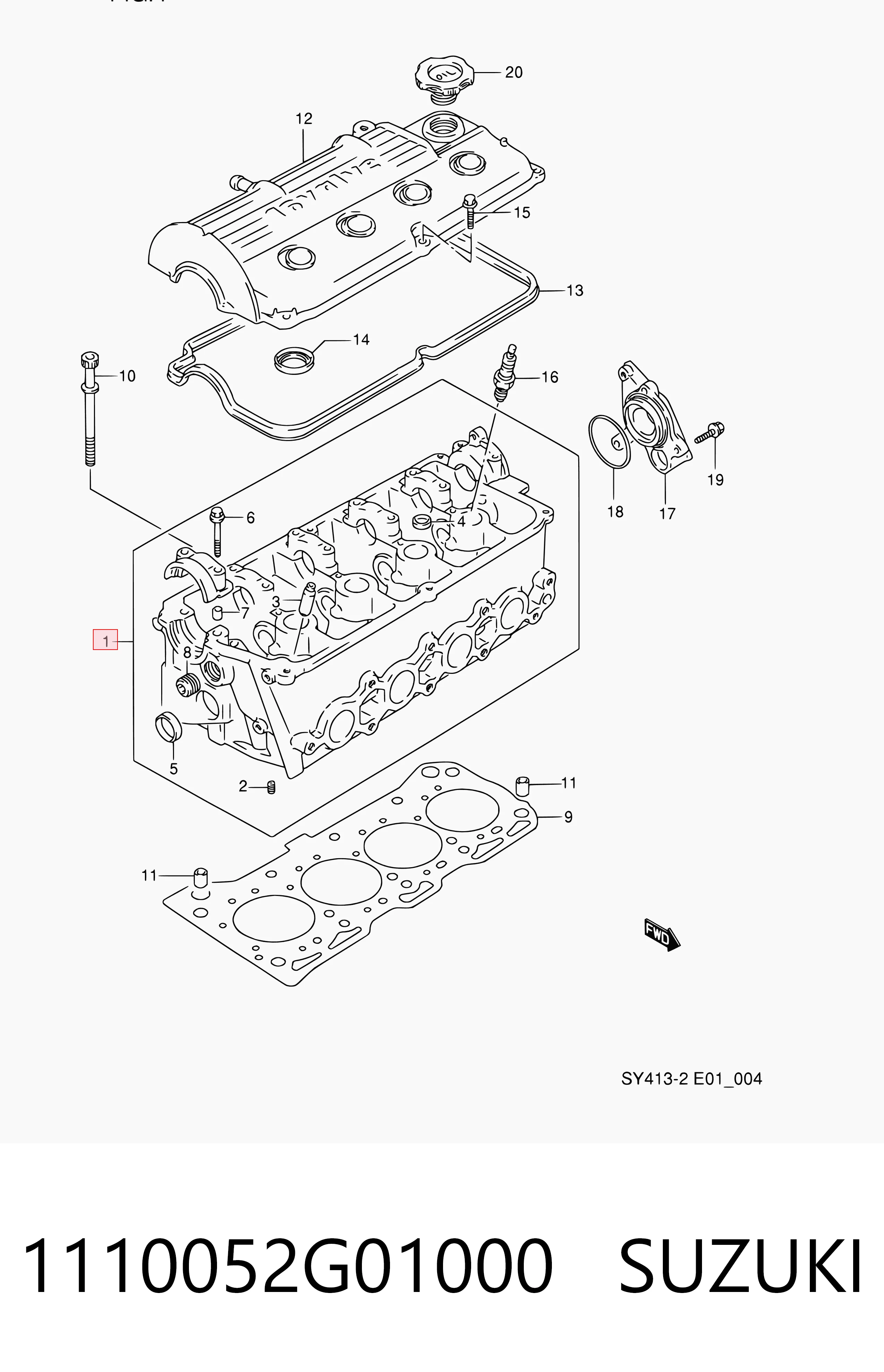 Cabeza del motor Suzuki Swift II (1989-2001)