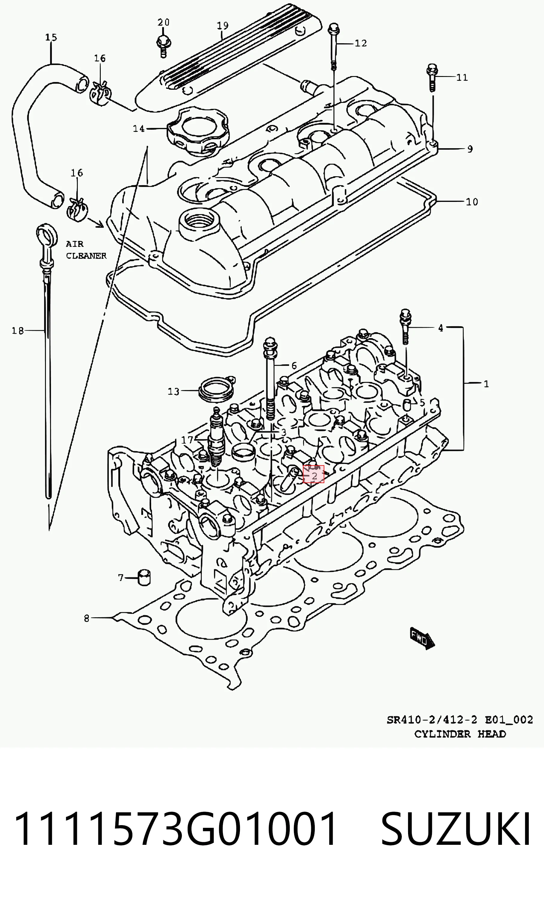 Guía de válvula 1111573G01001 SUZUKI